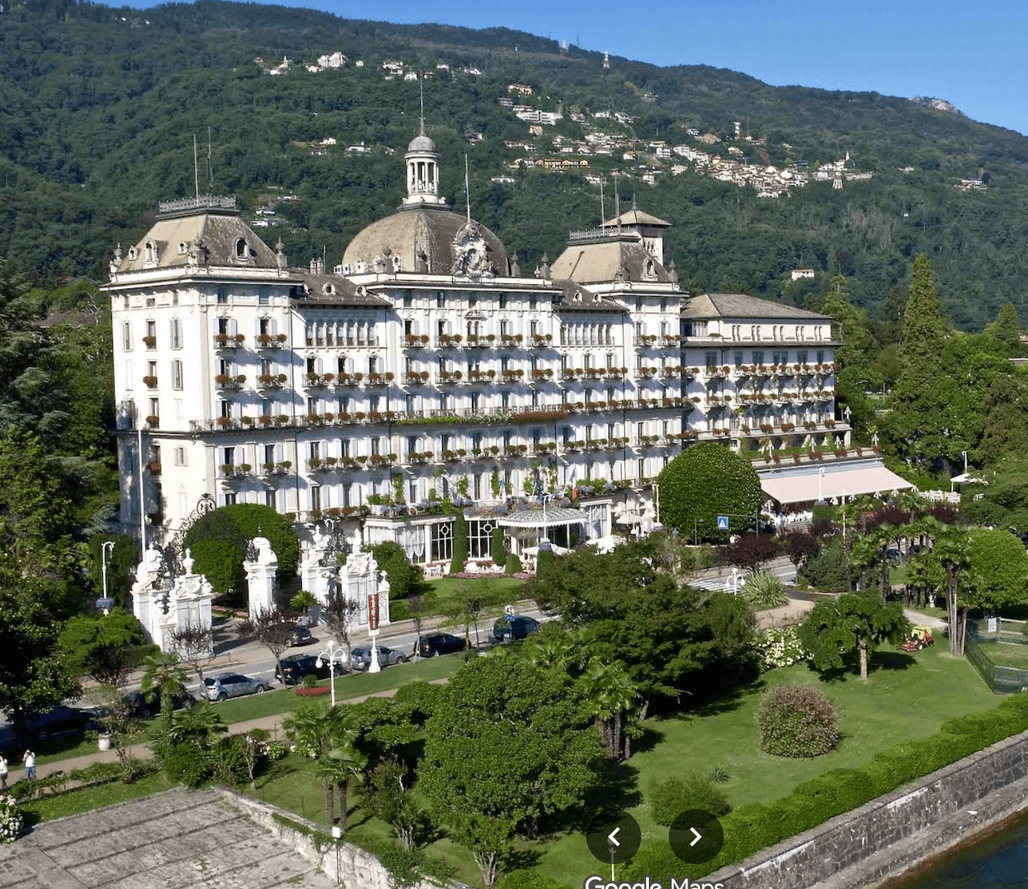 Grand Hotel des Iles Borromees exterior view with Lake Maggiore in the background