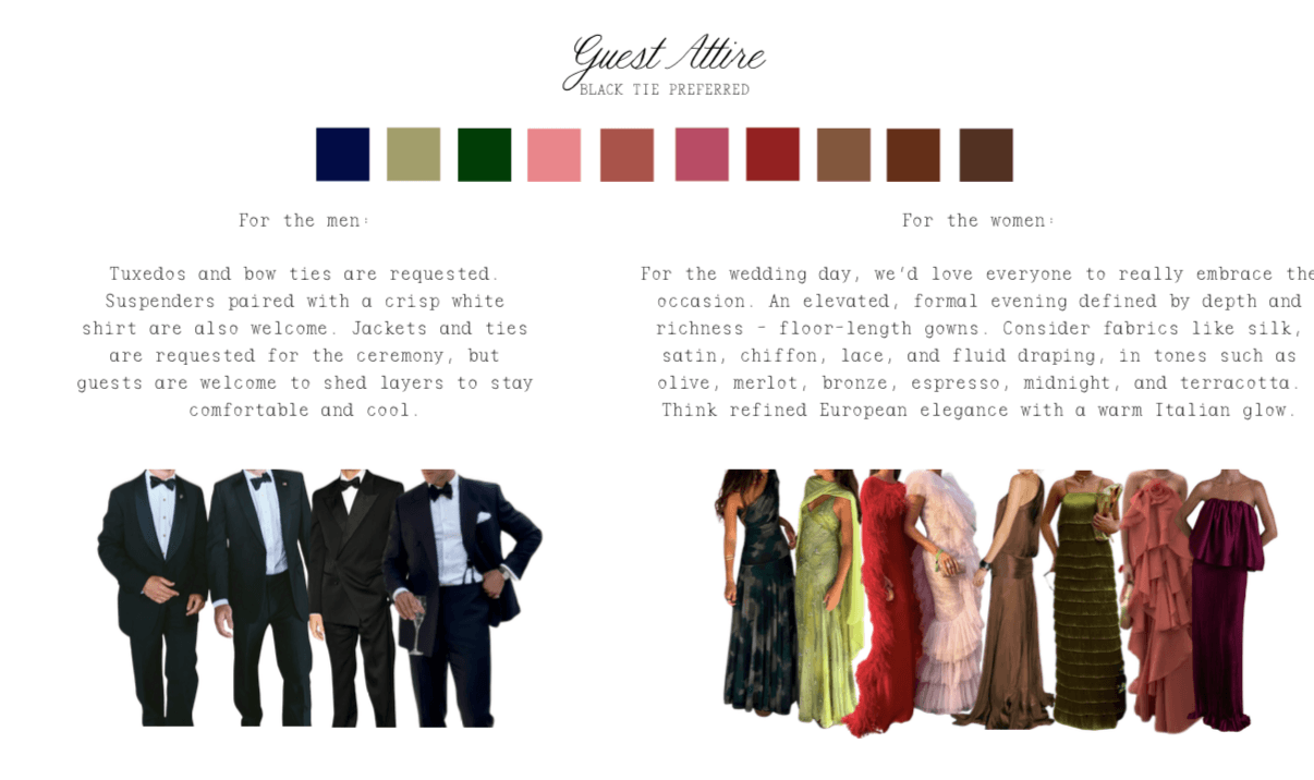 Black-tie wedding attire inspiration